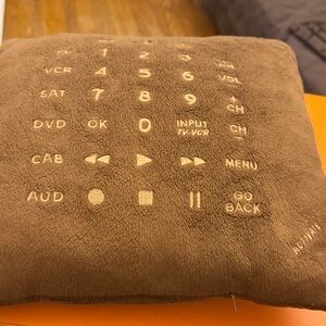 Brookstone Brown Remote Control Pillow